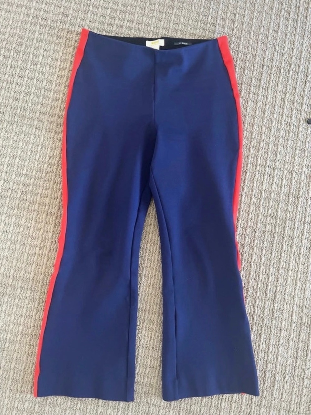 Maeve Anthropologie Navy and Red Side-Stripe pants